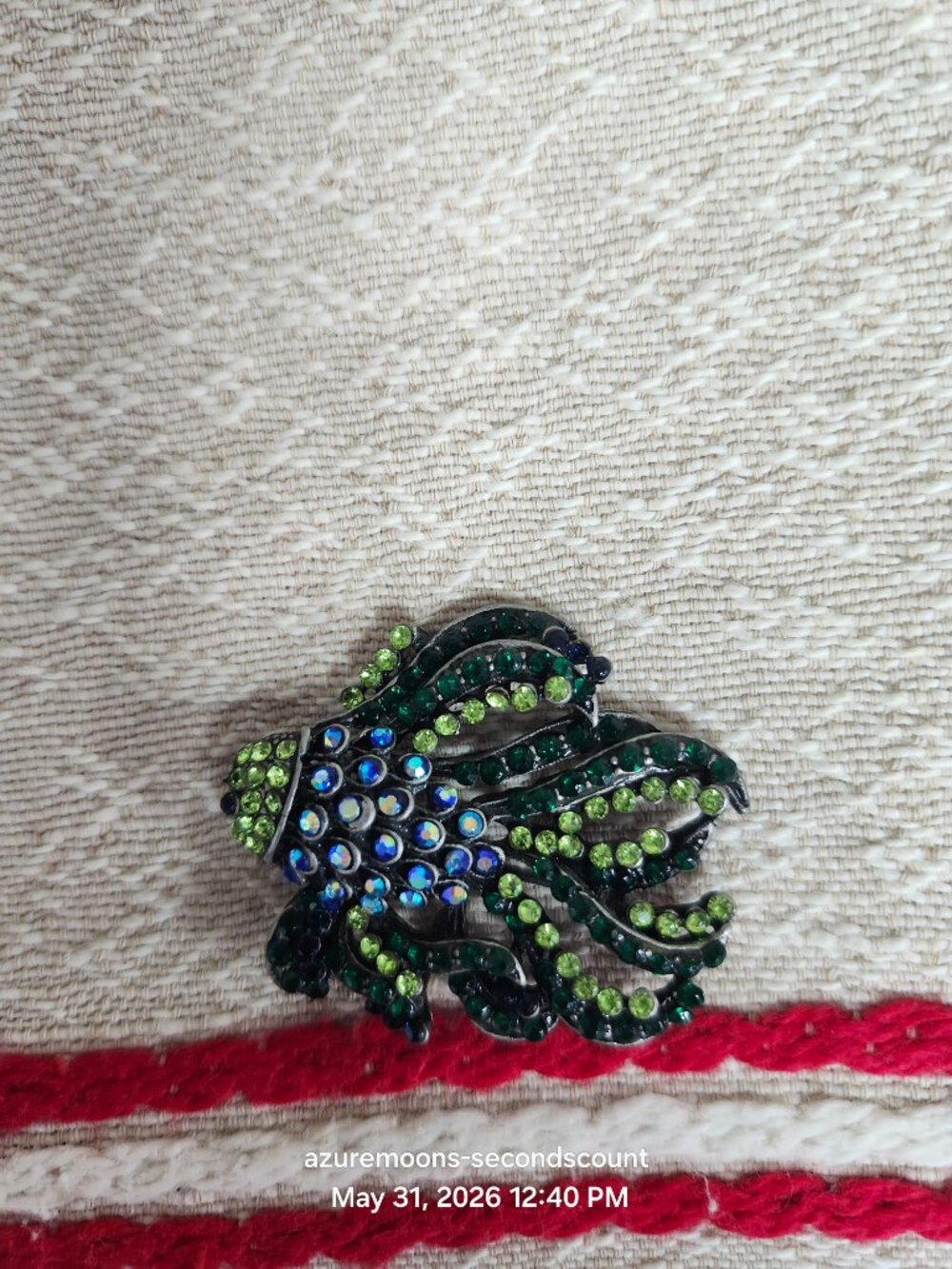 crystal covered vintage goldfish